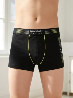 Navigare Boxer da ragazzo in cotone - nero