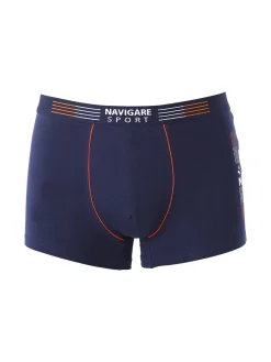 Navigare Boxer da uomo in cotone elasticizzato - blu scuro