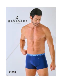 Navigare Boxer da uomo in cotone elasticizzato - blu