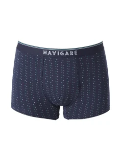 Navigare Boxer da uomo in cotone con stampa a righe sottili - blu