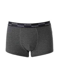 Navigare Boxer da uomo in cotone con stampa a righe sottili - nero