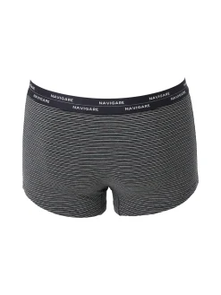 Navigare Boxer da uomo in cotone con stampa a righe sottili - nero