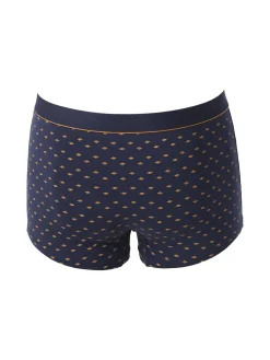 Navigare Boxer da uomo in cotone con stampe - blu scuro