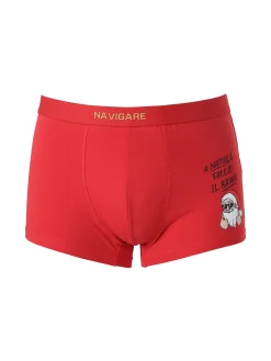 Navigare Boxer natalizio da uomo in cotone - rosso