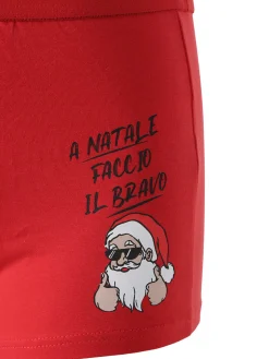Navigare Boxer natalizio da uomo in cotone - rosso