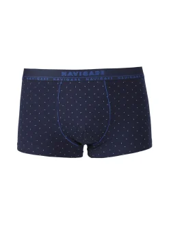 Navigare Boxer uomo in cotone con stampe - blu scuro