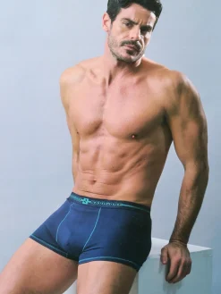 Navigare Boxer uomo in cotone - blu scuro