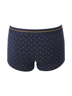 Navigare Boxer uomo in cotone con stampe - blu scuro