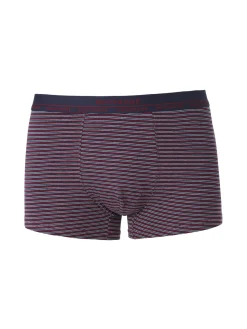 Navigare Boxer uomo rigato in cotone - blu scuro