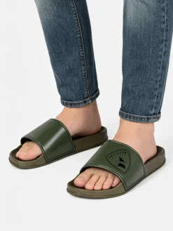 Navigare Ciabatte da uomo in gomma con fascia larga - militare