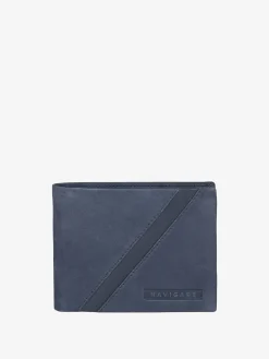 Navigare Portafoglio da uomo in pelle suede - blu