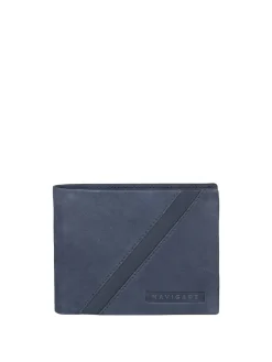 Navigare Portafoglio da uomo in pelle suede - blu