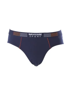 Navigare Slip da uomo in cotone elasticizzato - blu scuro