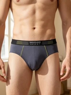 Navigare Slip da uomo in cotone elasticizzato - antracite