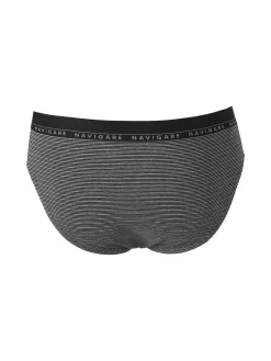 Navigare Slip da uomo rigati in cotone bielastico - nero