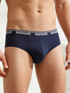 Navigare Slip da uomo taglie grandi in cotone bielastico - blu scuro