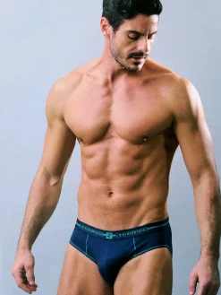 Navigare Slip uomo in cotone jersey - blu scuro