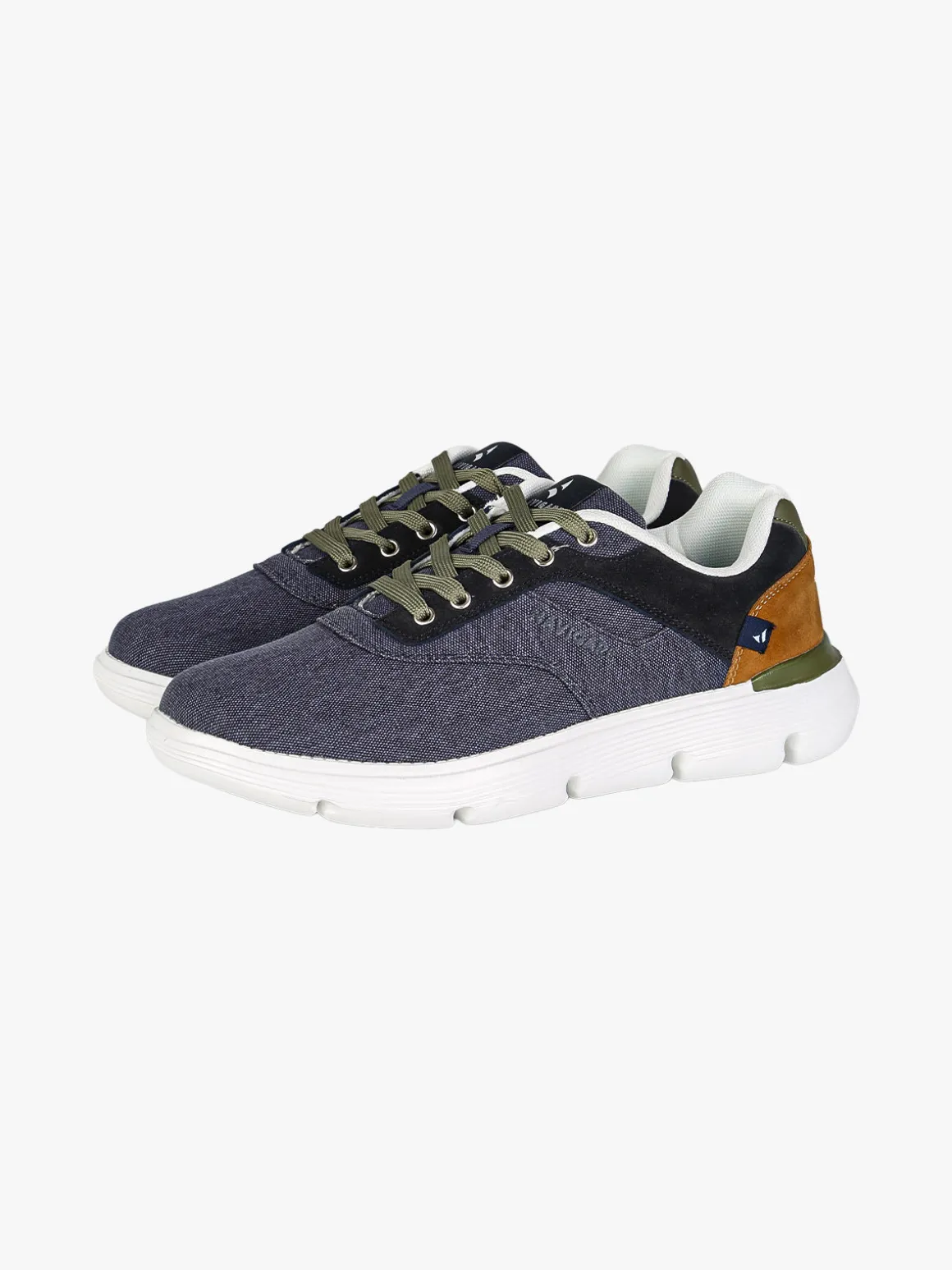 Navigare Sneakers da uomo stringate in tessuto jeans - blu scuro