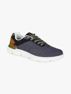 Navigare Sneakers da uomo stringate in tessuto jeans - blu scuro