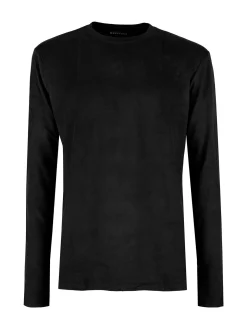 Navigare T-shirt intima da uomo a maniche lunghe in caldo cotone - nero