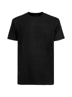 Navigare T-shirt intima da uomo girocollo in caldo cotone - nero