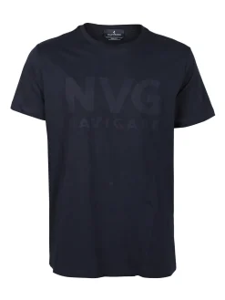 Navigare T-shirt uomo in cotone con scritta