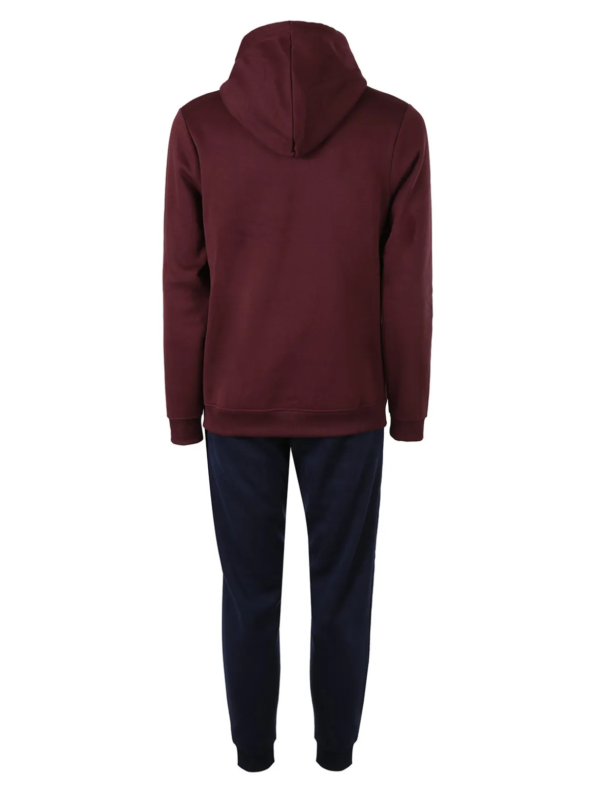 Navy Sail Completo tuta felpata da uomo con cappuccio - bordeaux