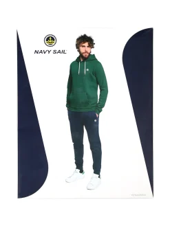 Navy Sail Completo tuta felpata da uomo con cappuccio - bordeaux