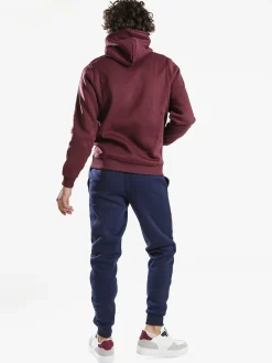 Navy Sail Completo tuta felpata da uomo con cappuccio - bordeaux
