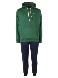 Navy Sail Completo tuta felpata da uomo con cappuccio - verde