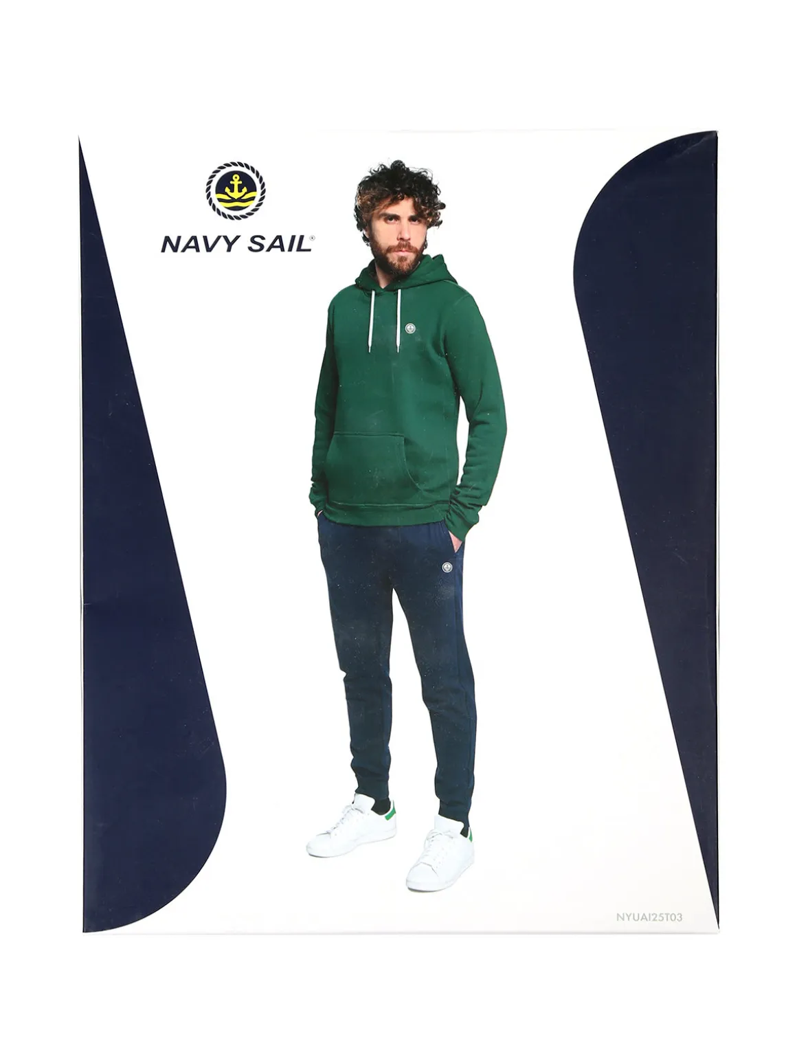Navy Sail Completo tuta felpata da uomo con cappuccio - verde