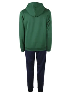 Navy Sail Completo tuta felpata da uomo con cappuccio - verde