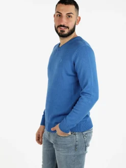 Navy Sail Maglione da uomo misto lana con scollo V