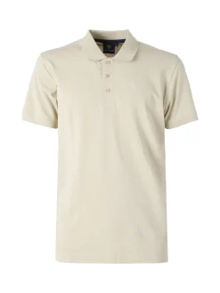 Navy Sail Polo da uomo in cotone a maniche corte - naturale