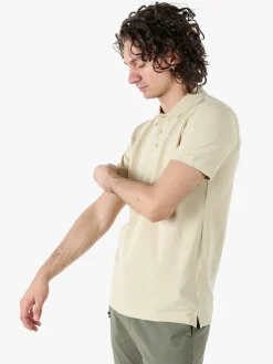 Navy Sail Polo da uomo in cotone a maniche corte - naturale