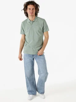 Navy Sail Polo da uomo in cotone a maniche corte - pistacchio