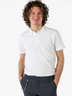 Navy Sail Polo da uomo in cotone a maniche corte - bianco