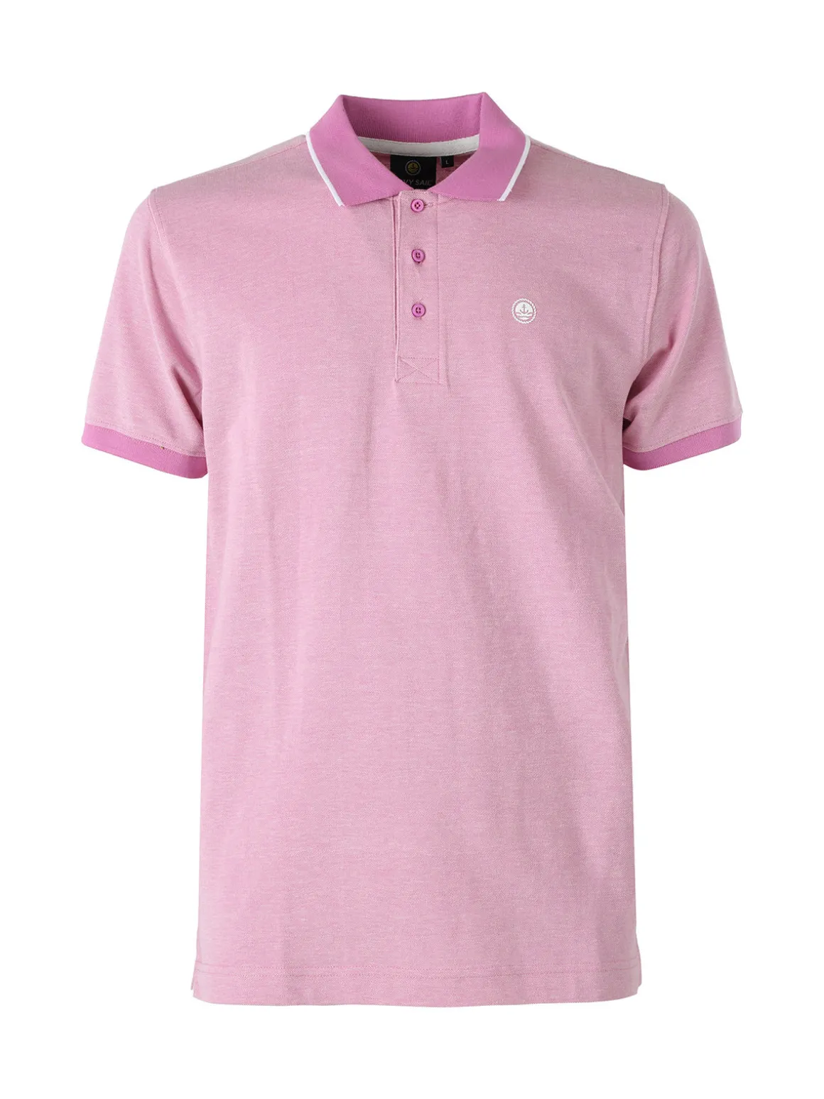 Navy Sail Polo da uomo in cotone a maniche corte con logo - rosa