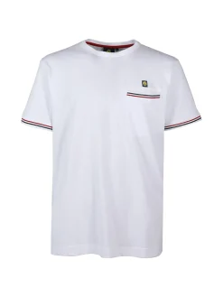 Navy Sail T-shirt da uomo in cotone con taschino