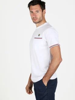 Navy Sail T-shirt da uomo in cotone con taschino