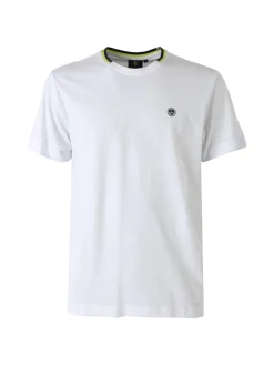 Navy Sail T-shirt da uomo in cotone con logo - bianco
