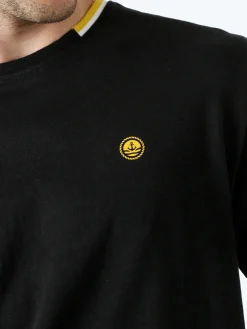 Navy Sail T-shirt da uomo in cotone con logo - nero
