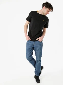 Navy Sail T-shirt da uomo in cotone con logo - nero