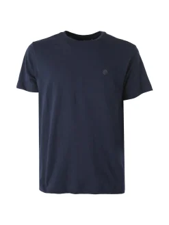 Navy Sail T-shirt da uomo in cotone con logo - blu scuro