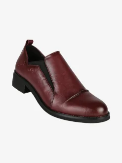 Nazareno Gabrielli Mocassini donna in ecopelle con tacco largo - bordeaux