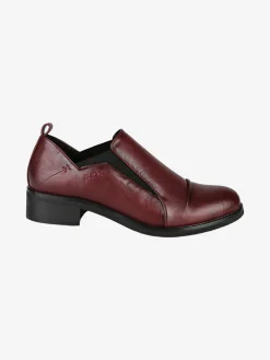 Nazareno Gabrielli Mocassini donna in ecopelle con tacco largo - bordeaux