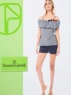 Nazareno Gabrielli Pigiama corto donna spalle scoperte