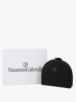 Nazareno Gabrielli Portamonete slim in pelle con bottone