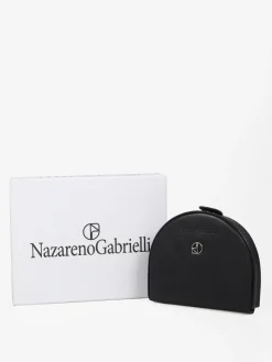 Nazareno Gabrielli Portamonete slim in pelle con bottone