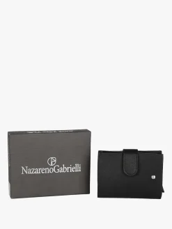 Nazareno Gabrielli Portatessere in pelle da uomo con clip